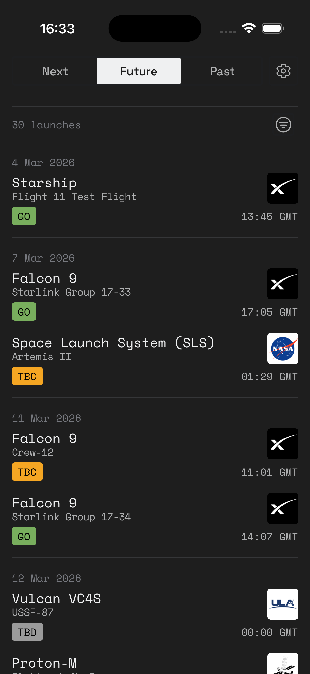 OrbitQ app screenshot - alternate view